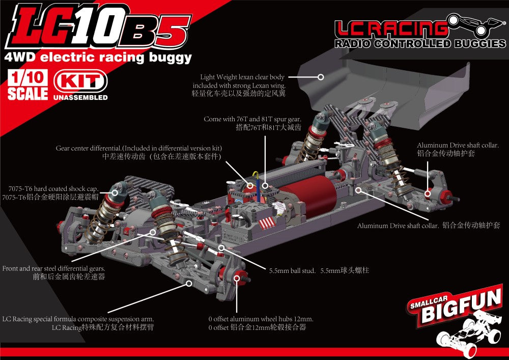 LC10B5 - 1/10th competition spec 4wd off road buggy kit (slipper version)