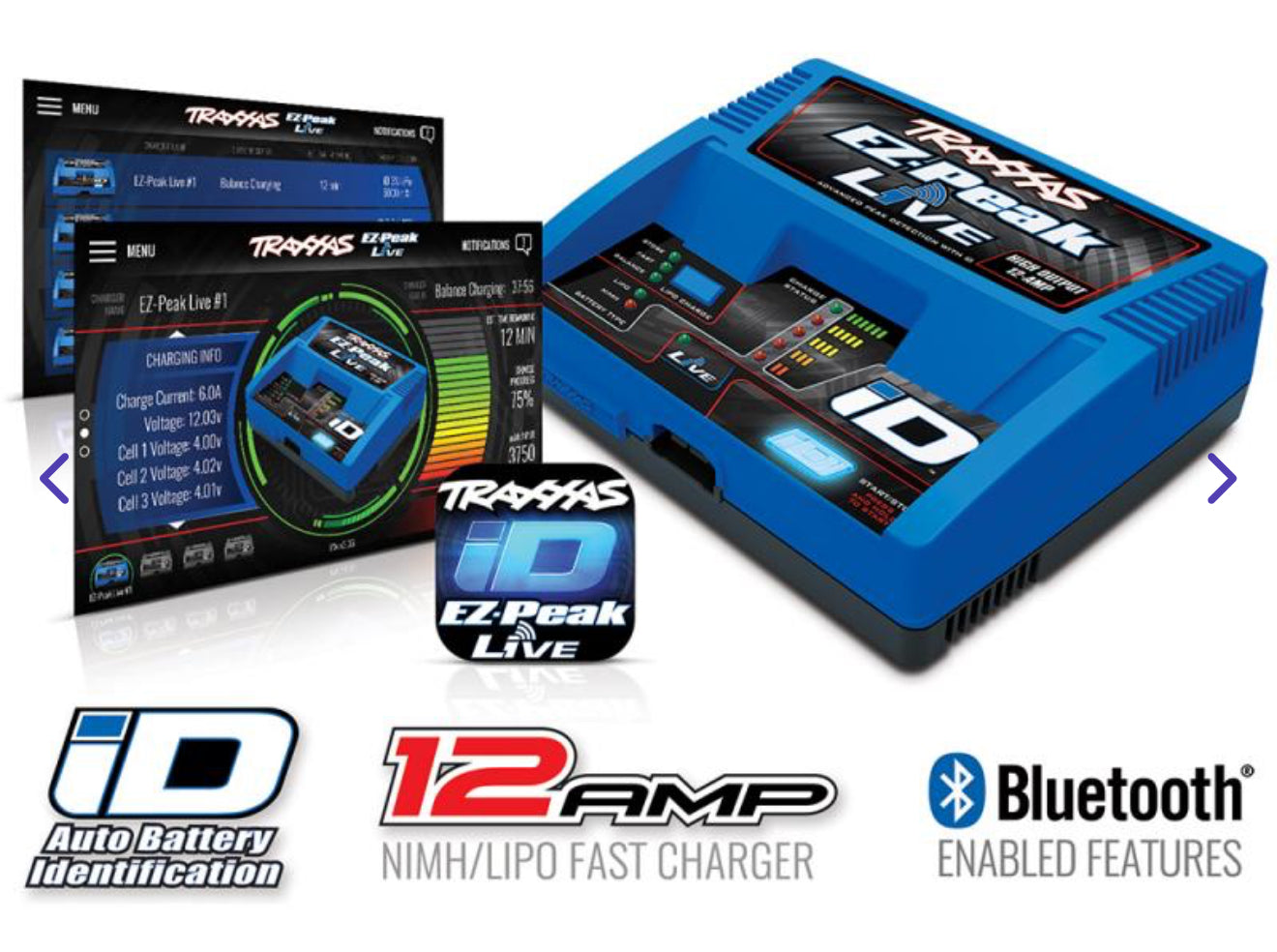 Traxxas EZ-Peak Live 4s 12amp Bluetooth iD Charger - TRX2971TX