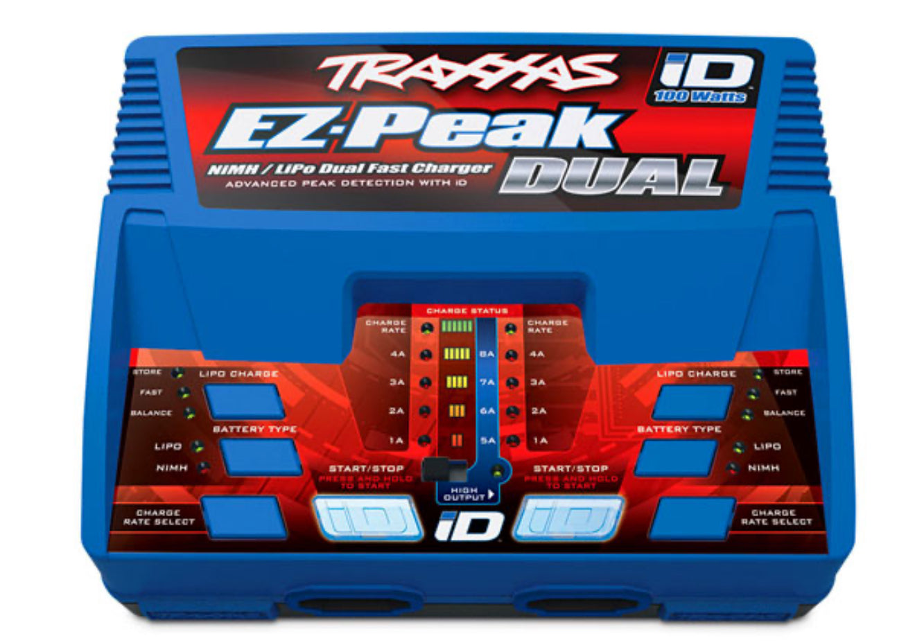 Traxxas EZ-Peak Dual 8 Amp 100 Watt NiMH/LiPo Charger with iD Auto Battery Identification - TRX2972TX