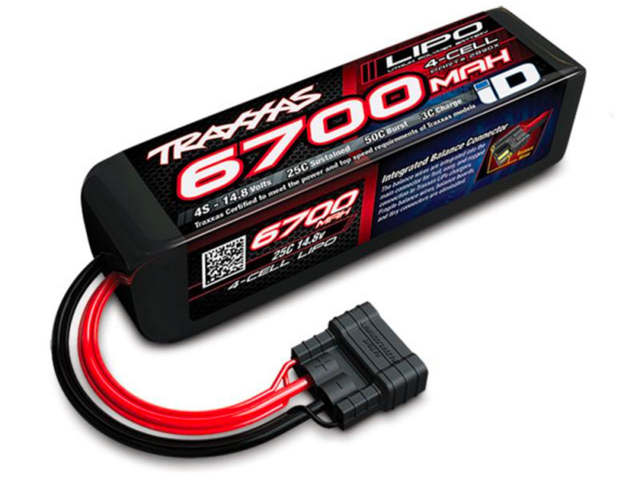 Traxxas 6700mAh 14.8v 4-Cell 25c LiPo iD Battery - TRX2890X