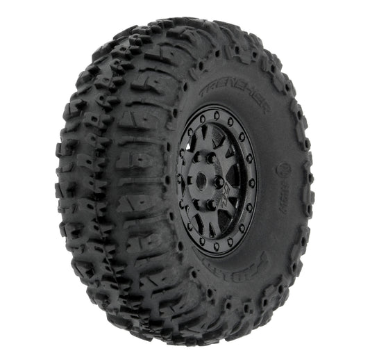 1/24 Trencher Fr/Rr 1.0"  tyres Mounted 7mm Black Impulse (4)