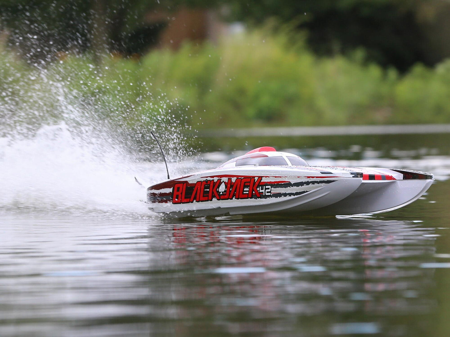 Blackjack 42" 8S Brushless Catamaran RTR: White/Red