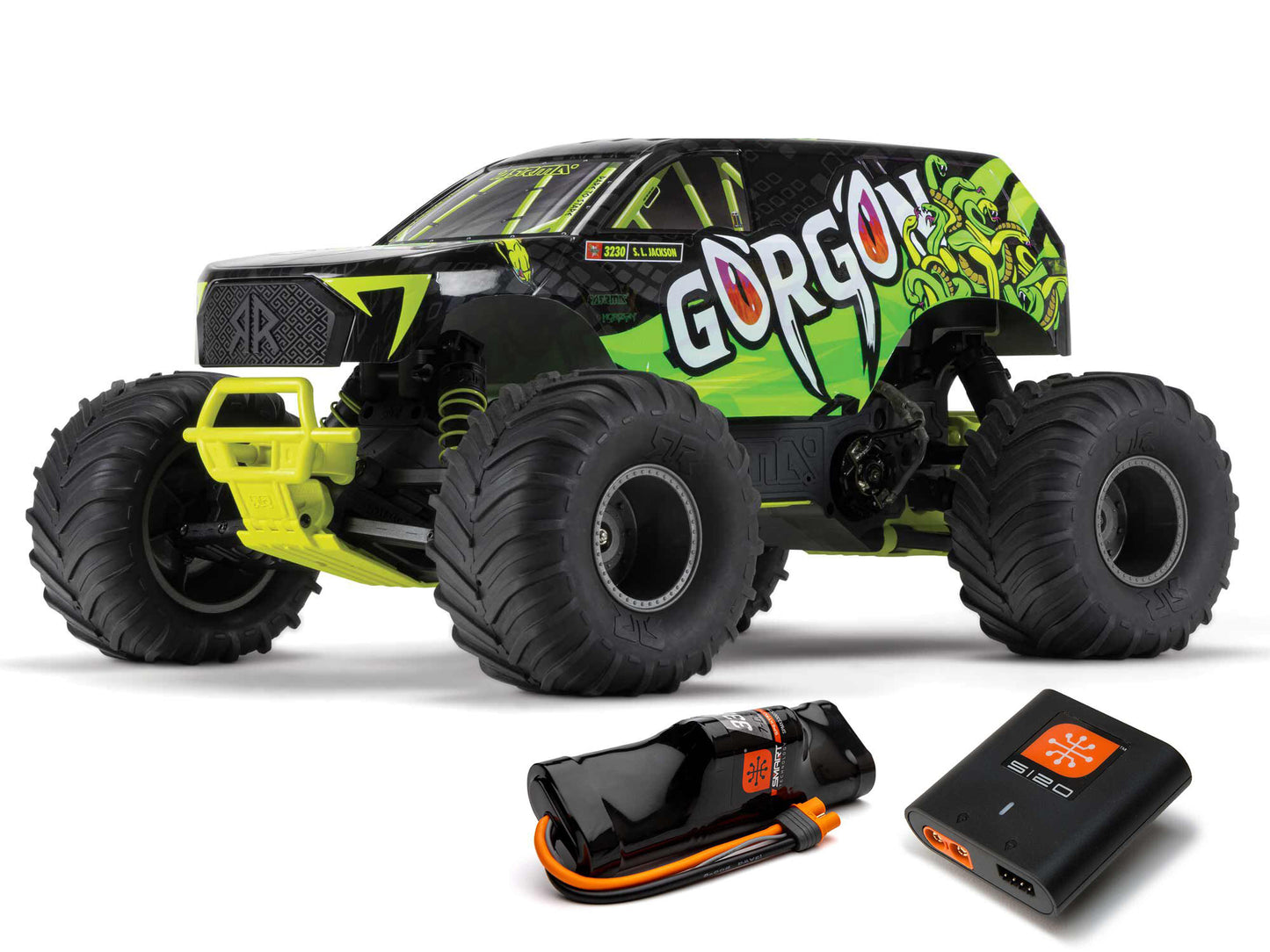 Gorgon 2wd MT 1/10 RTR Smart w/8.4v Batt/USB Charger Yellow