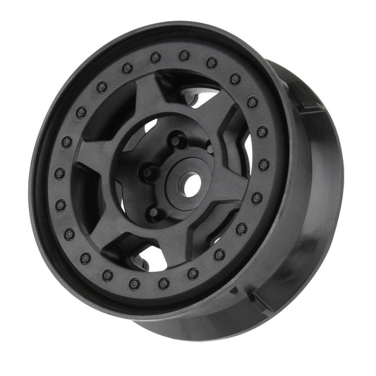 1/10 Holcomb F/R 1.9" 12mm Crawler Bead-Loc Wheels (2) Black