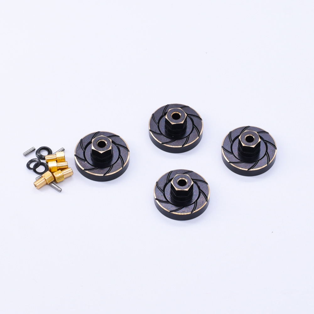 Hex Wheel Weights Blk Brass (4) SCX24