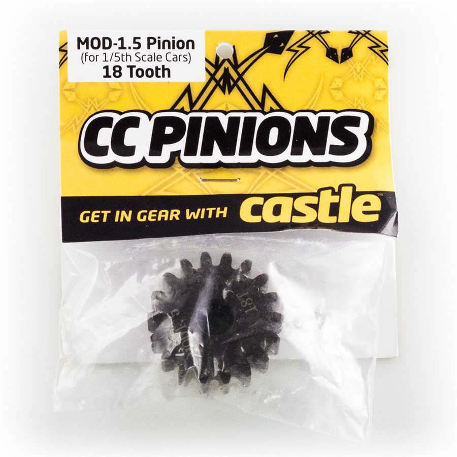 CC PINION 18 Tooth - MOD1.5, 8mm shaft (for use with CMIR075