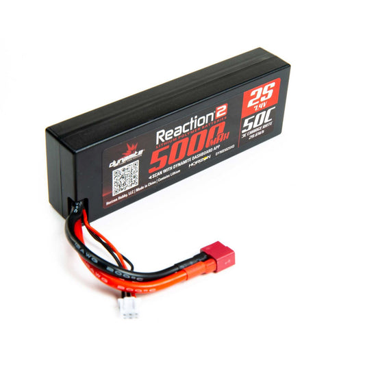 7.4V 5000mAh 2S 50C LiPo, Hardcase: Deans