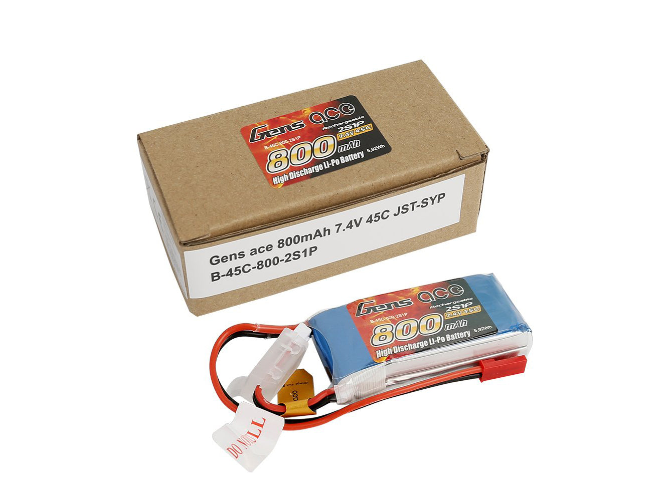 Li-Po 2S 7.4V 800mAh 45C with BEC