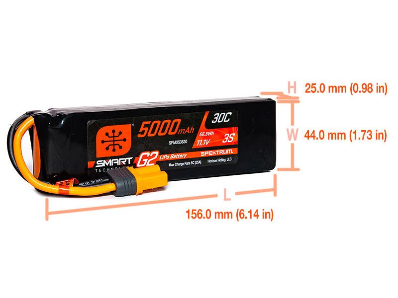 11.1V 5000mAh 3S 30C Smart LiPo G2: IC5