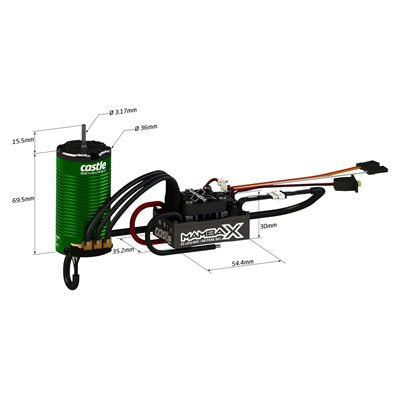 Mamba X SCT,  Sensored, 25.2V WP Esc & 1415-2400kV 5mm Combo