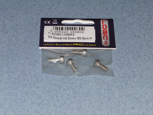 SS Socket Hd Screw M3 8mm Pk4