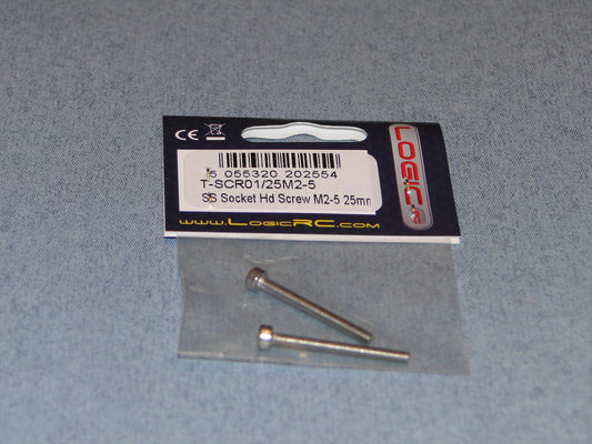 SS Socket Hd Screw M2.5 25mm Pk2