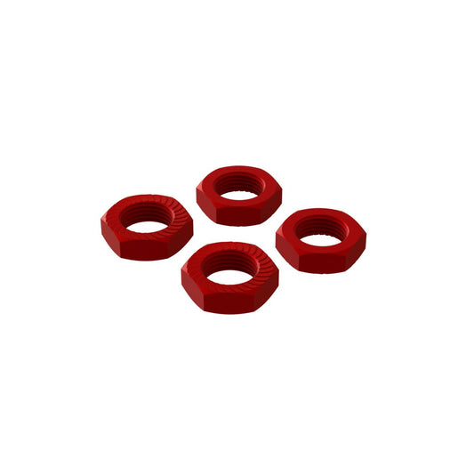 Aluminum Wheel Nut 17mm Red (4)