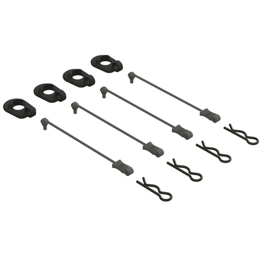 Body Clip Retainers 1/5 Scale (Black, 4)