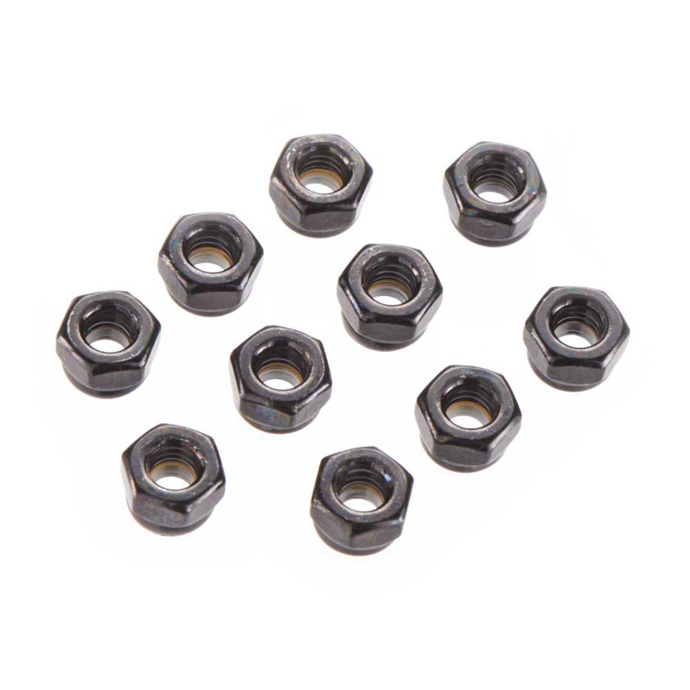 Nylon Locking Hex Nut 4mm Black (10)