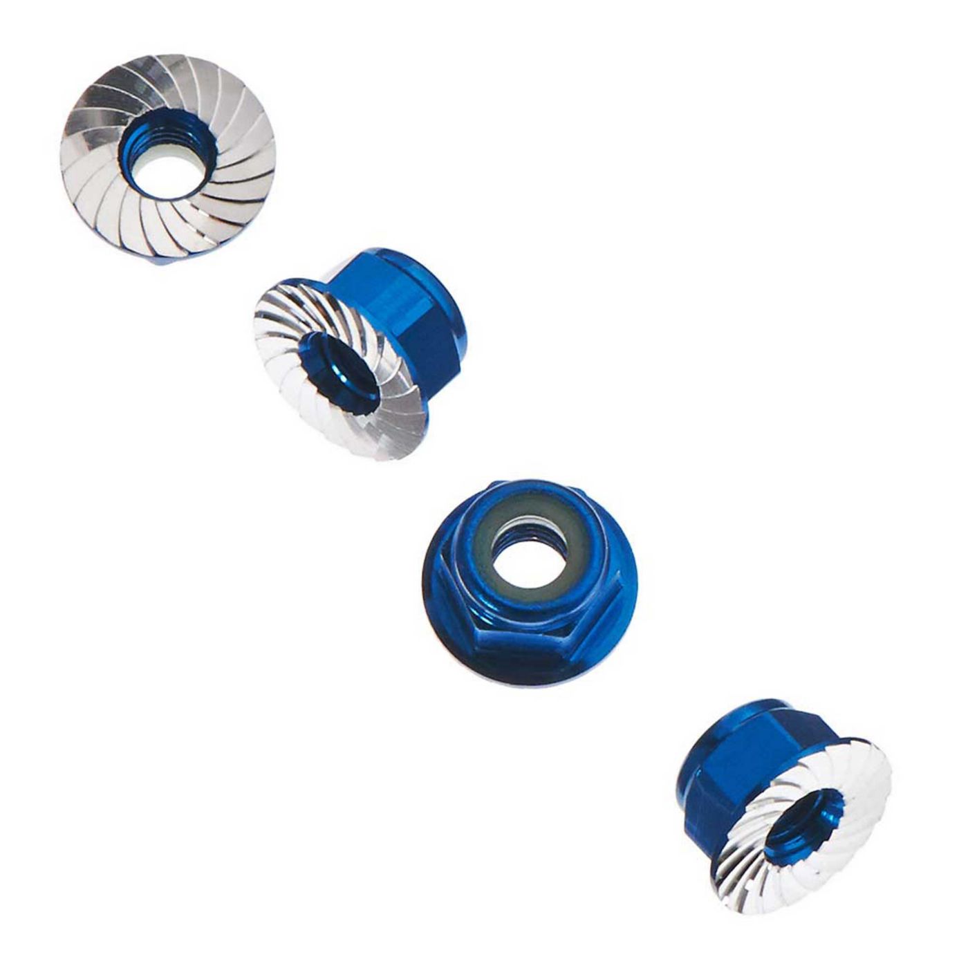 Wheel Nut M4 Serrated Blue (4)