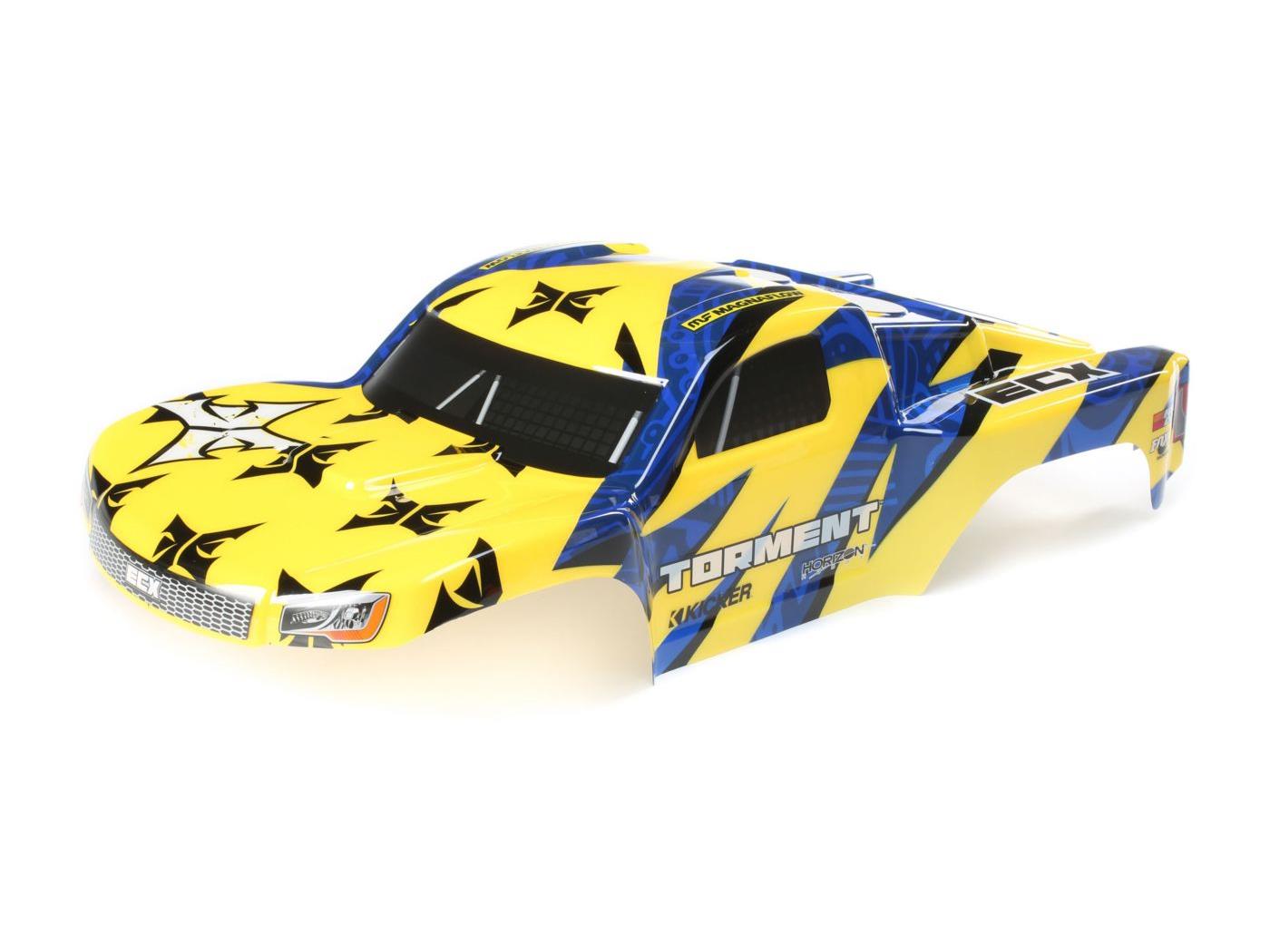 Body, Yellow/Blue: 1:10 2wd Torment