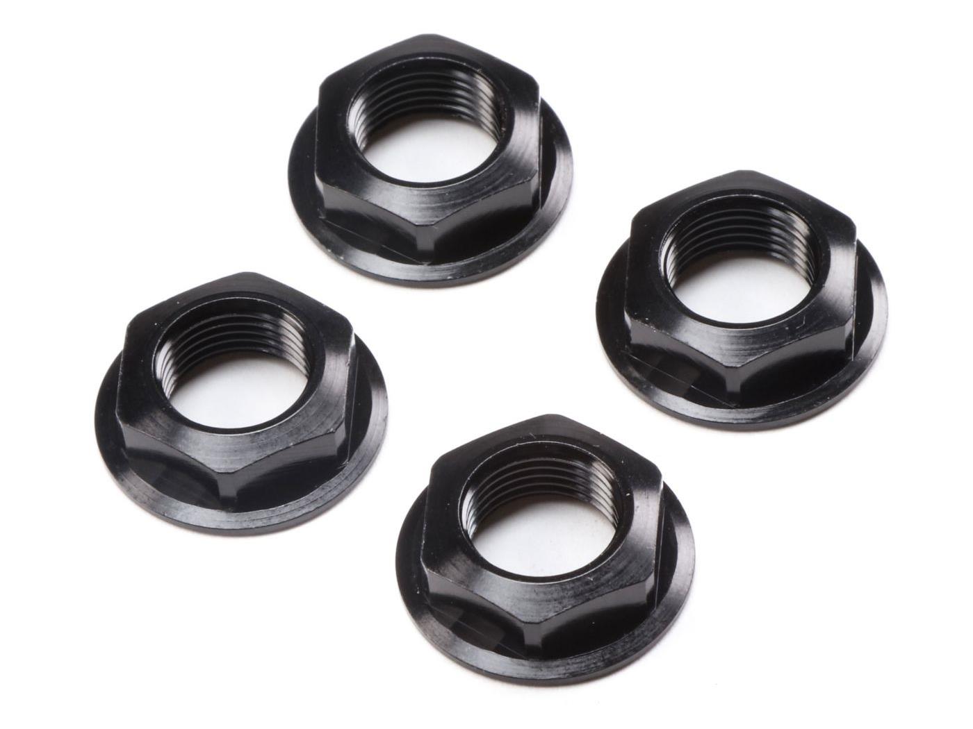 17mm Flanged Wheel Nut, Black (4): Super Rock Rey