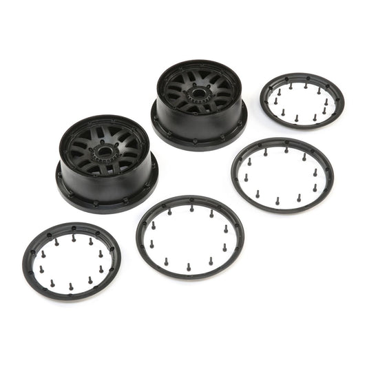 Wheel & Beadlock Set, Black (2): 5ive-T 2.0