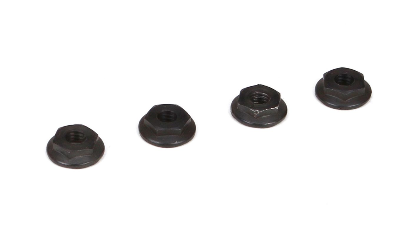 4mm Low Profile Serrated Nuts (4)