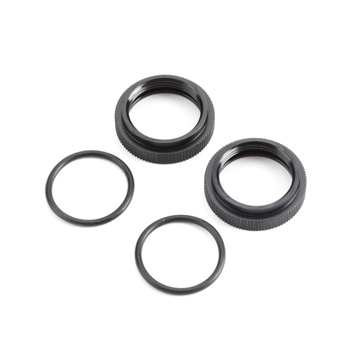 Shock Adjuster Nut w/O-ring, AL, Blk(2):5B,5T,MINI