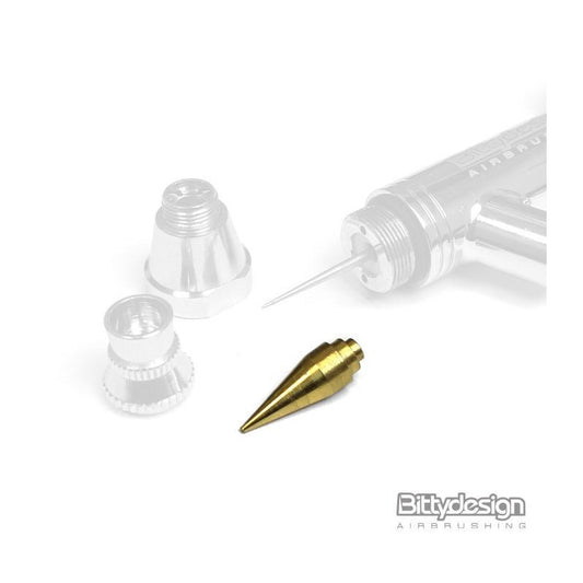 Bittydesign Cone Nozzle thread-free std. 0.4mm for Michelangelo bottle-feed airbrush dual-action