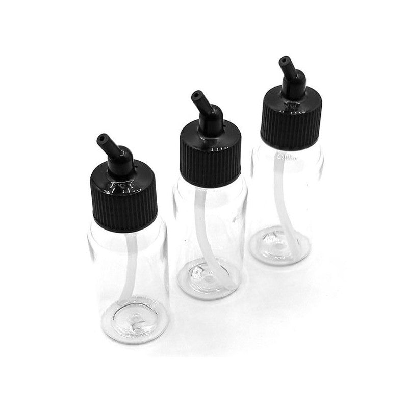 Bittydesign Paint bottle set clear 3pcs for Michelangelo bottle-feed airbrush dual-action