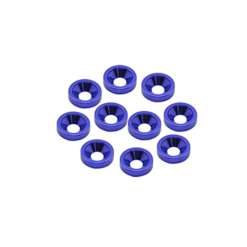 Alloy M4 Csk Washers - Blue pk10