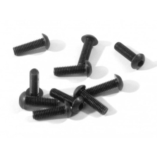 HB RACING Button Head Screw M3x10mm Hex Socket - 10pcs