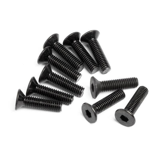 HB RACING Flat Head Screw M3x12mm Hex Socket - 10pcs