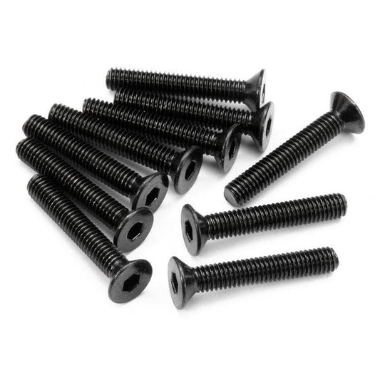 HB RACING Flat Head Screw M3x18mm Hex Socket - 10pcs