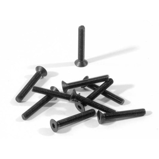 HB RACING Flat Head Screw M3x20mm Hex Socket - 10pcs