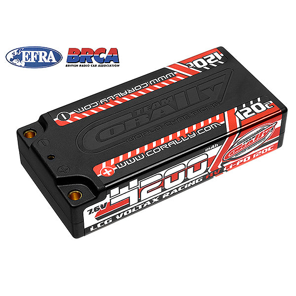 CORALLY VOLTAX 120C LIPO HV BATTERY 4200 MAH 7.6V LP/LCG SHORTY 2S 4MM BULLIT