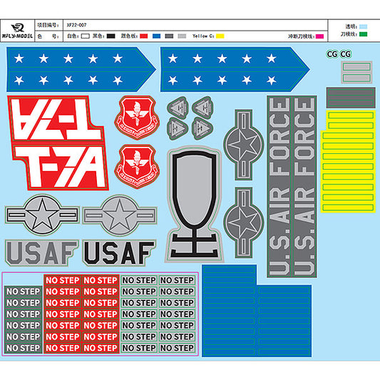 XFLY 80MM T-7A RED HAWK DECAL SHEET