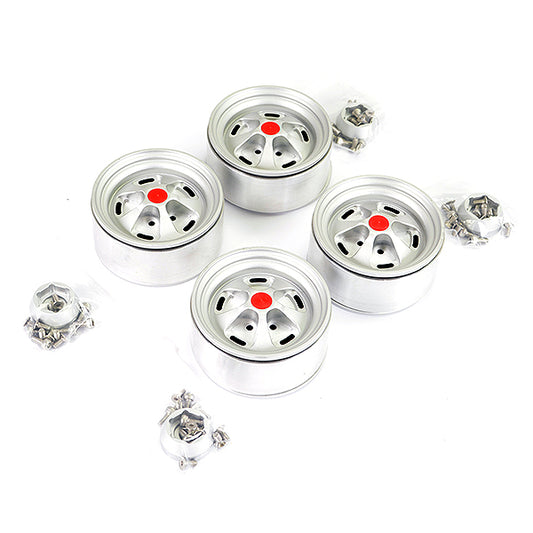 FASTRAX ALUMINUM BEADLOCK STAR 1.9" WHEELS - SILVER (4PC)