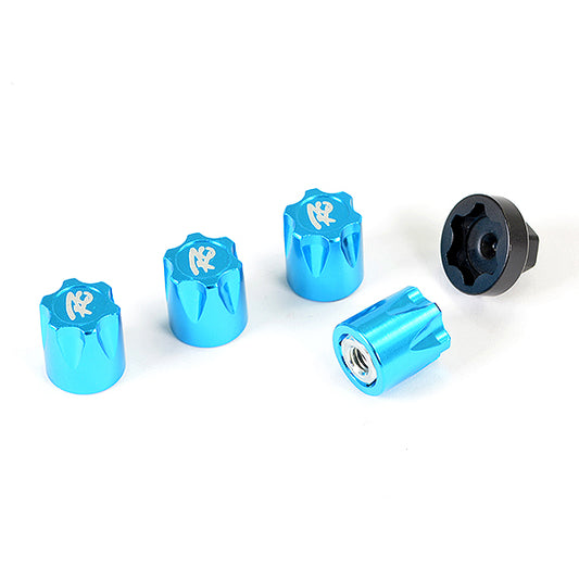 FASTRAX ANTIDUST ALUMINIUM M4 WHEEL NUT COVERS (4PC) - BLUE