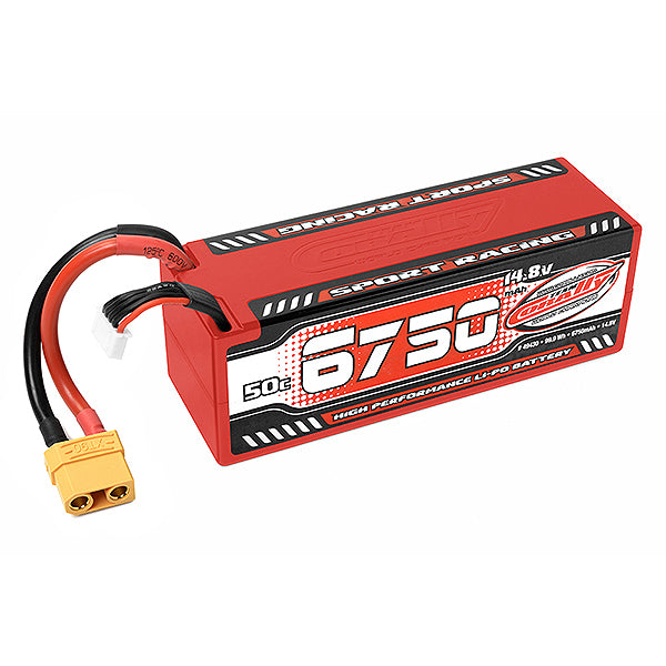 CORALLY SPORT RACING 50C LIPO BATTERY 6750MAH 14.8V STICK 4S HARDWIRE XT90