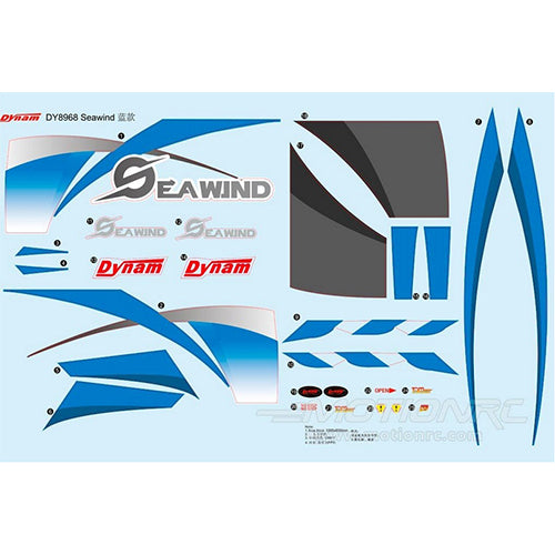 DYNAM SEAWIND BLUE DECAL SHEET