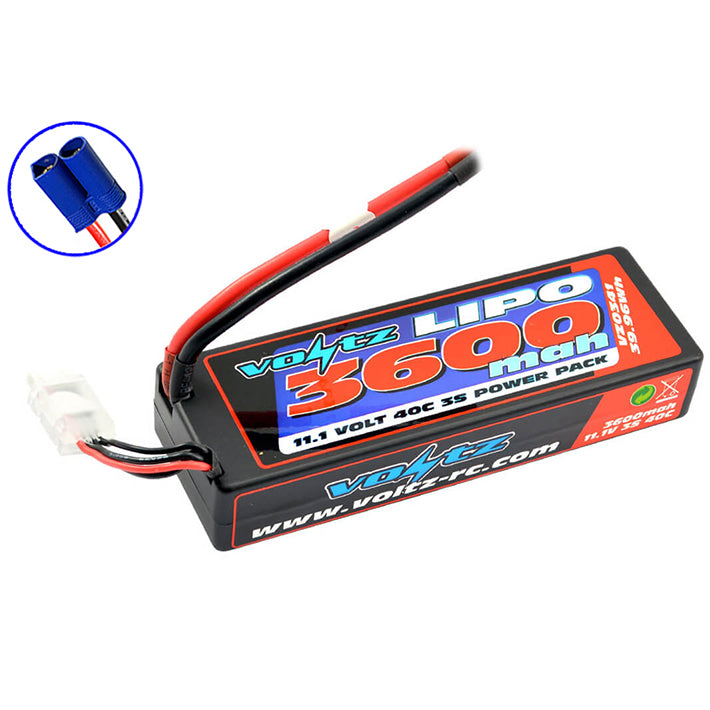 VOLTZ 3600mAh HARDCASE 3S 11.1V 40C LIPO STICK LOW PRO (2S SIZE)