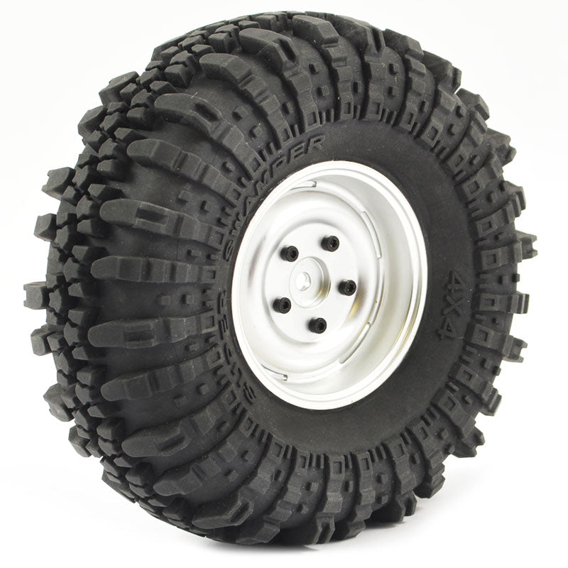 FASTRAX 1:10 CRAWLER SWAMPER 1.9 SCALE WHEEL &#248;118MM TYRE (SILVER)(2)