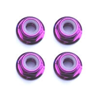 FASTRAX M3 PURPLE FLANGED LOCKNUTS 4PCS