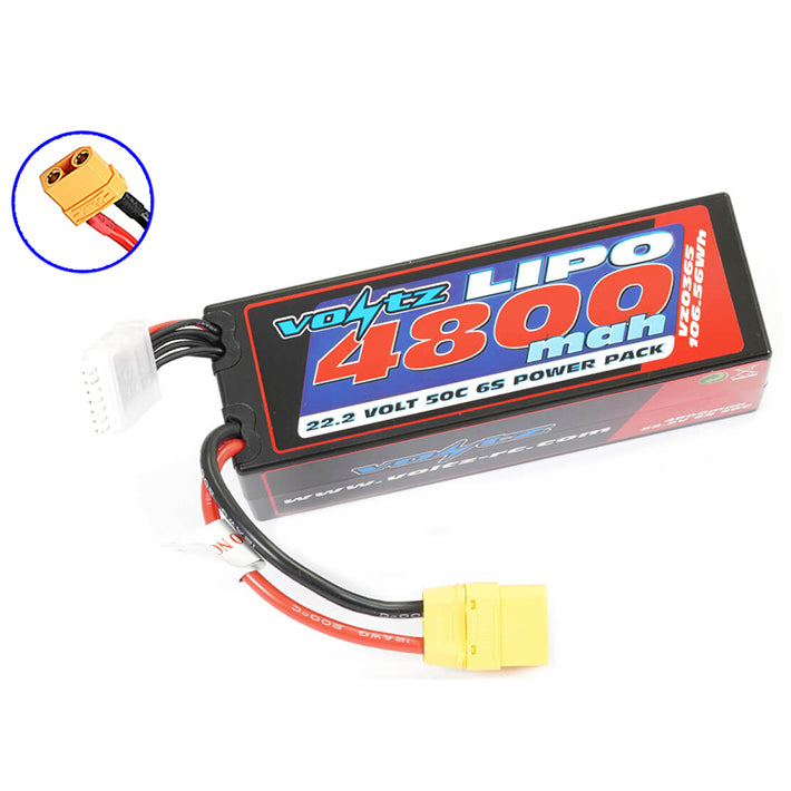 VOLTZ 4800mah HARD CASE 22.2V 50C LIPO STICK PACK XT90