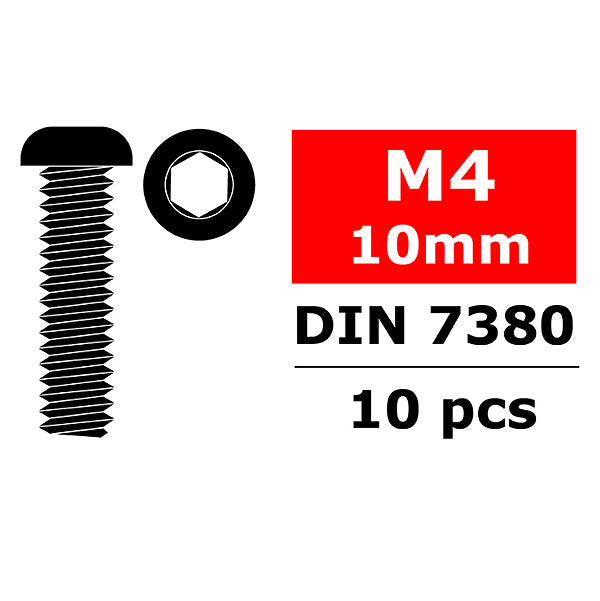 CORALLY STEEL SCREWS M4 X 10MM HEX BUTTON HEAD 10 PCS