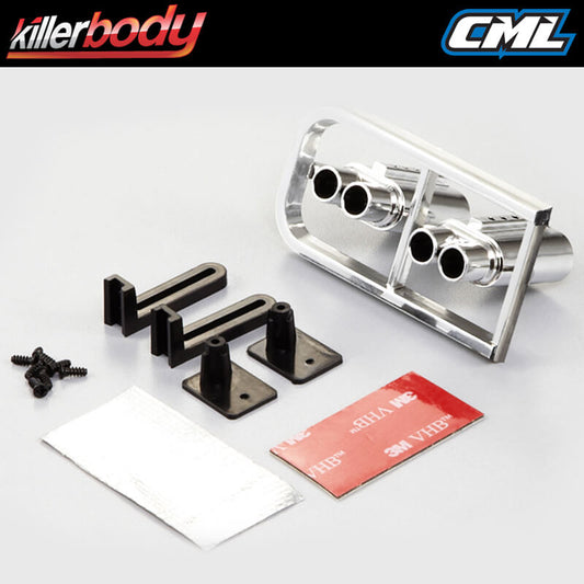 KILLERBODY CHROME DOUBLE EXHAUST PIPE W/O LED