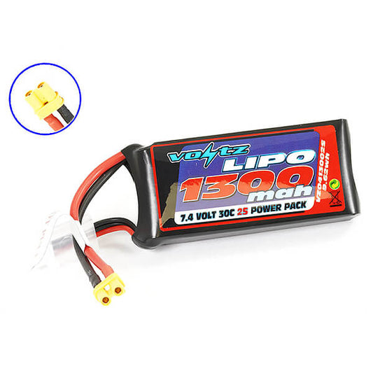 VOLTZ 1300mah 7.4V 30C LIPO BATTERY w/XT30