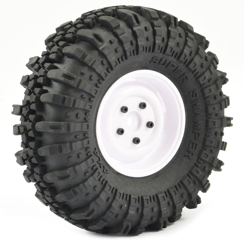 FASTRAX 1:10 CRAWLER SWAMPER 1.9 SCALE WHEEL &#248;118MM TYRE (WHITE)(2)