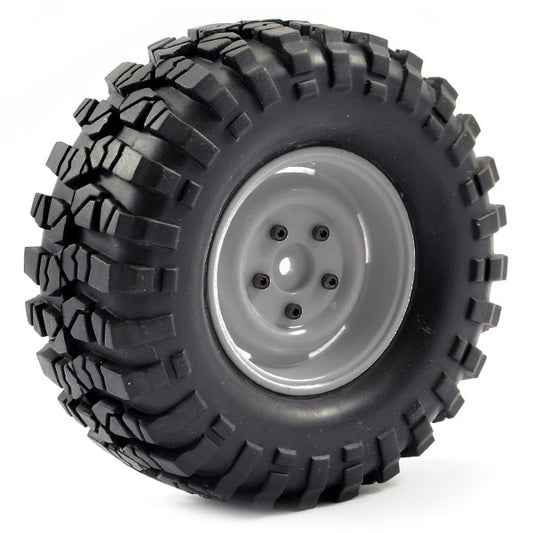 FASTRAX 1:10 CRAWLER SAWBLOCK 1.9 SCALE GREY WHEEL &#248;108MM TYRE (PAIR)