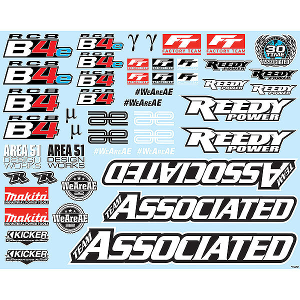 TEAM ASSOCIATED RC8B4 DECAL SHEET