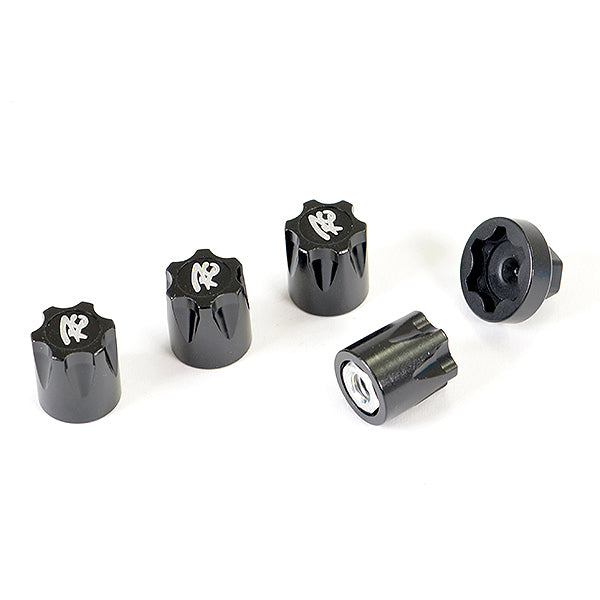 FASTRAX ANTIDUST ALUMINIUM M4 WHEEL NUT COVERS (4PC) - BLACK