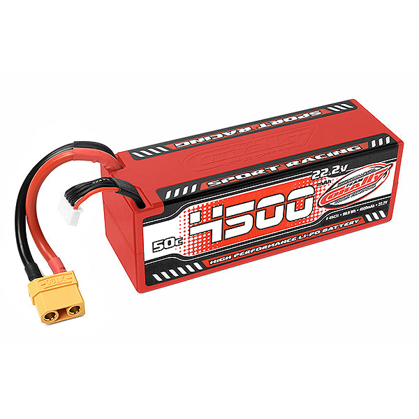 CORALLY SPORT RACING 50C LIPO BATTERY 4500MAH 22.2V STICK 6S HARDWIRE XT90